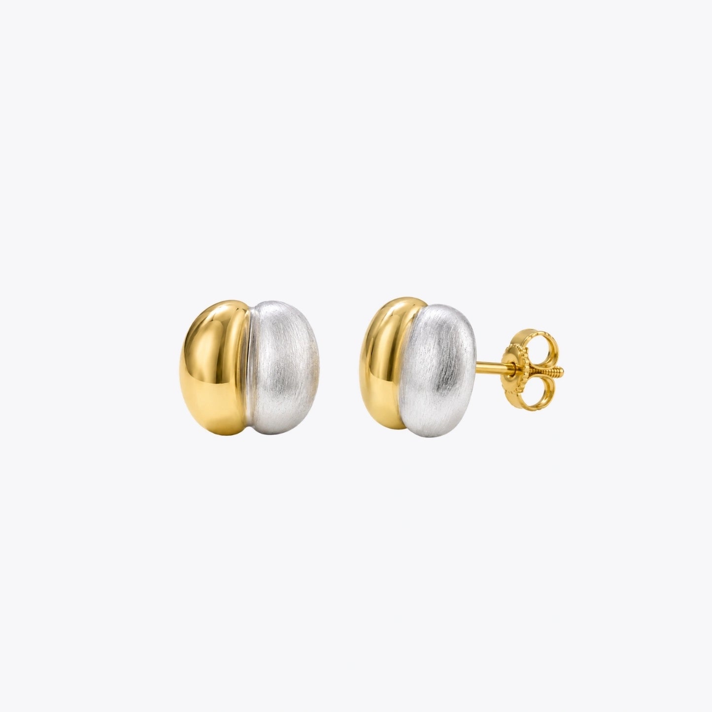 Two-Tone Dome Stud Earrings image 2