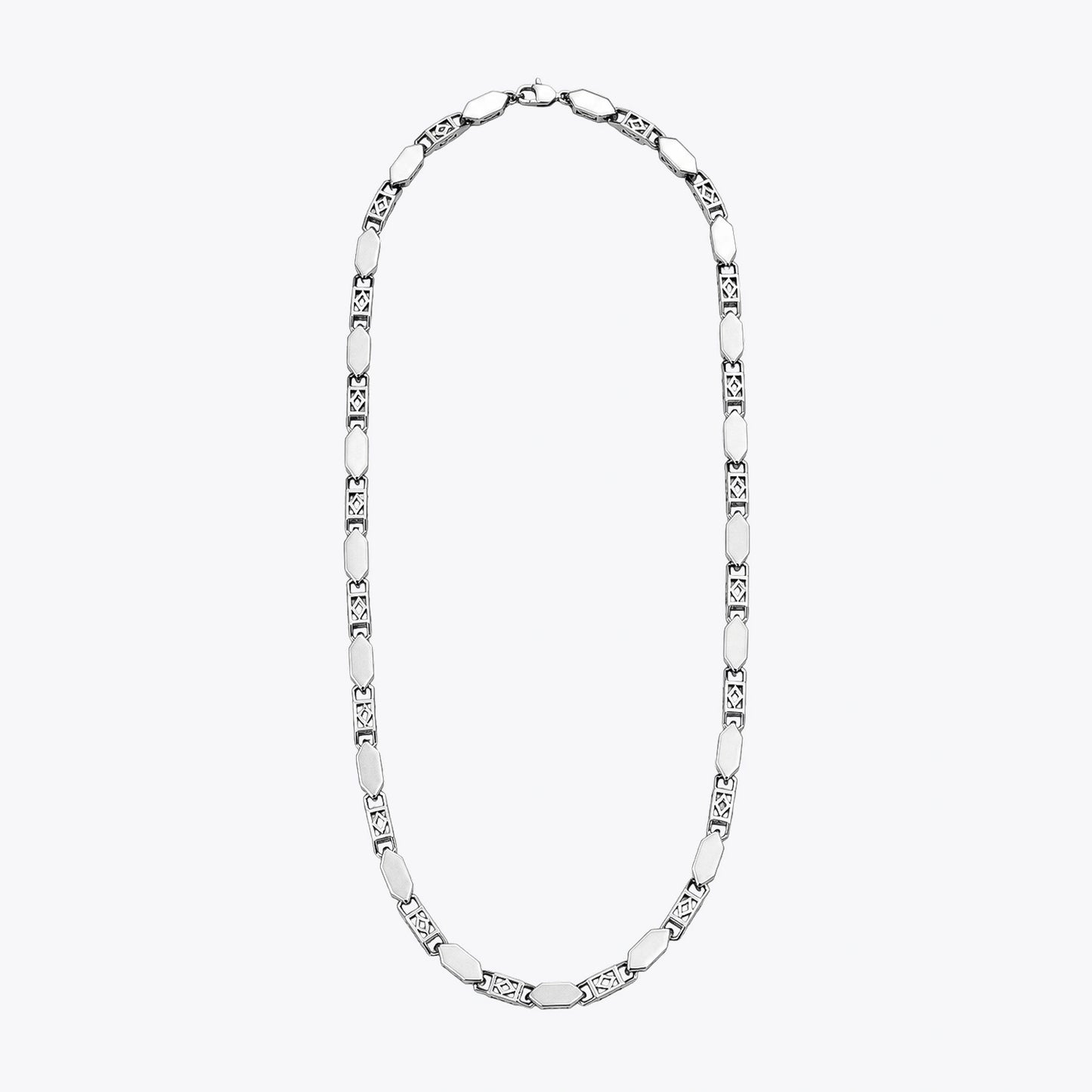 Alencia Royale Geometric Link 925 Sterling Silver Chain Necklace image 2