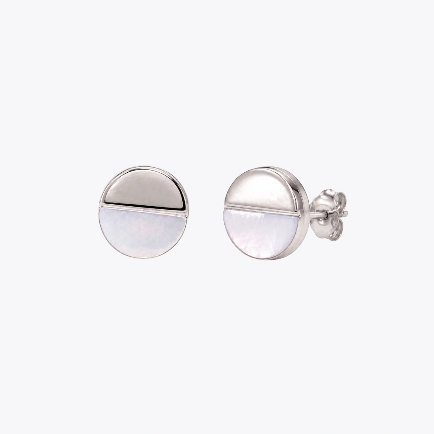 Half Moon Mother of Pearl Stud Earrings image 2