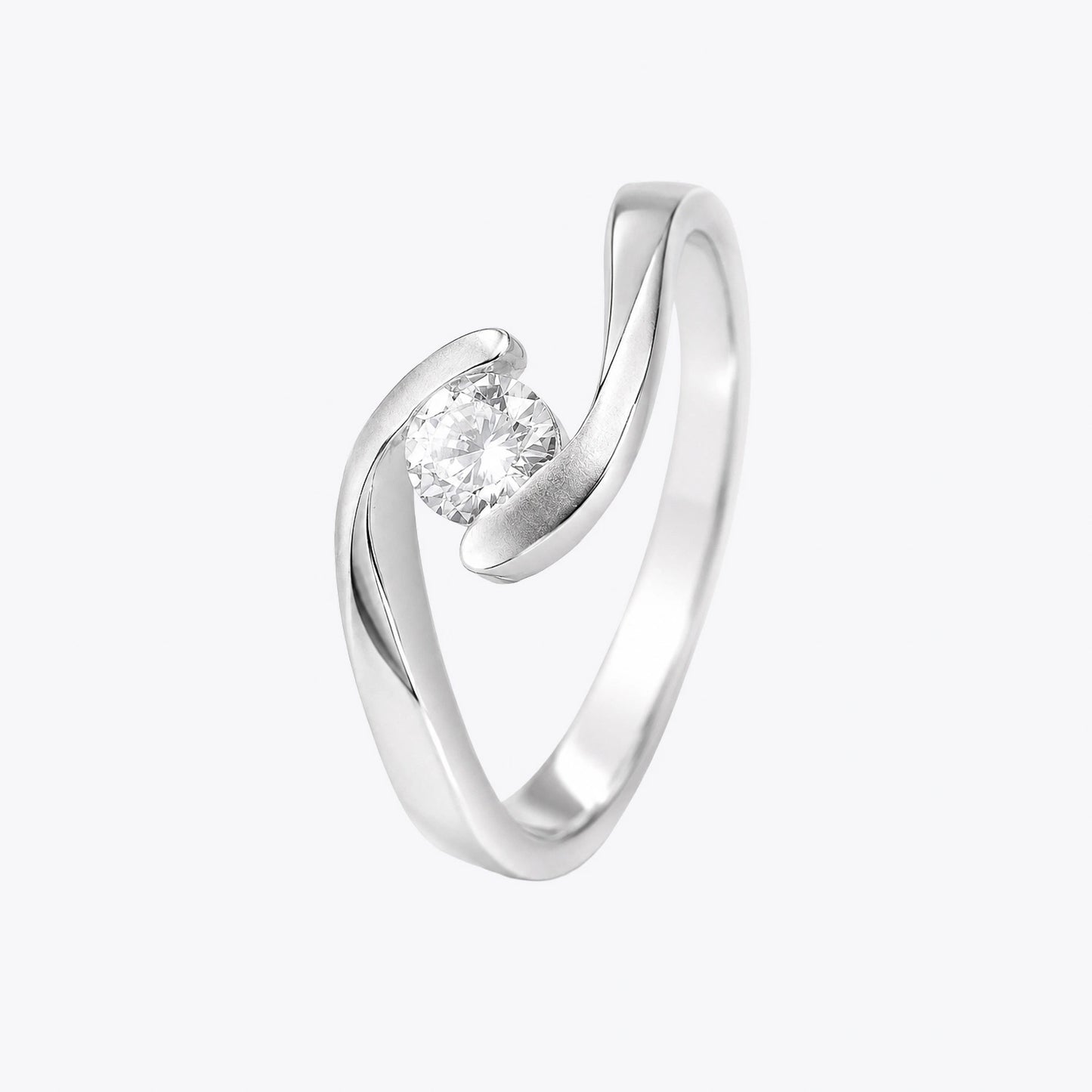 The Alencia Urban Serenade Spiral Bypass Solitaire Ring image 2