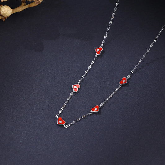 The Alencia Urban Scarlet Heart Station Necklace image 0