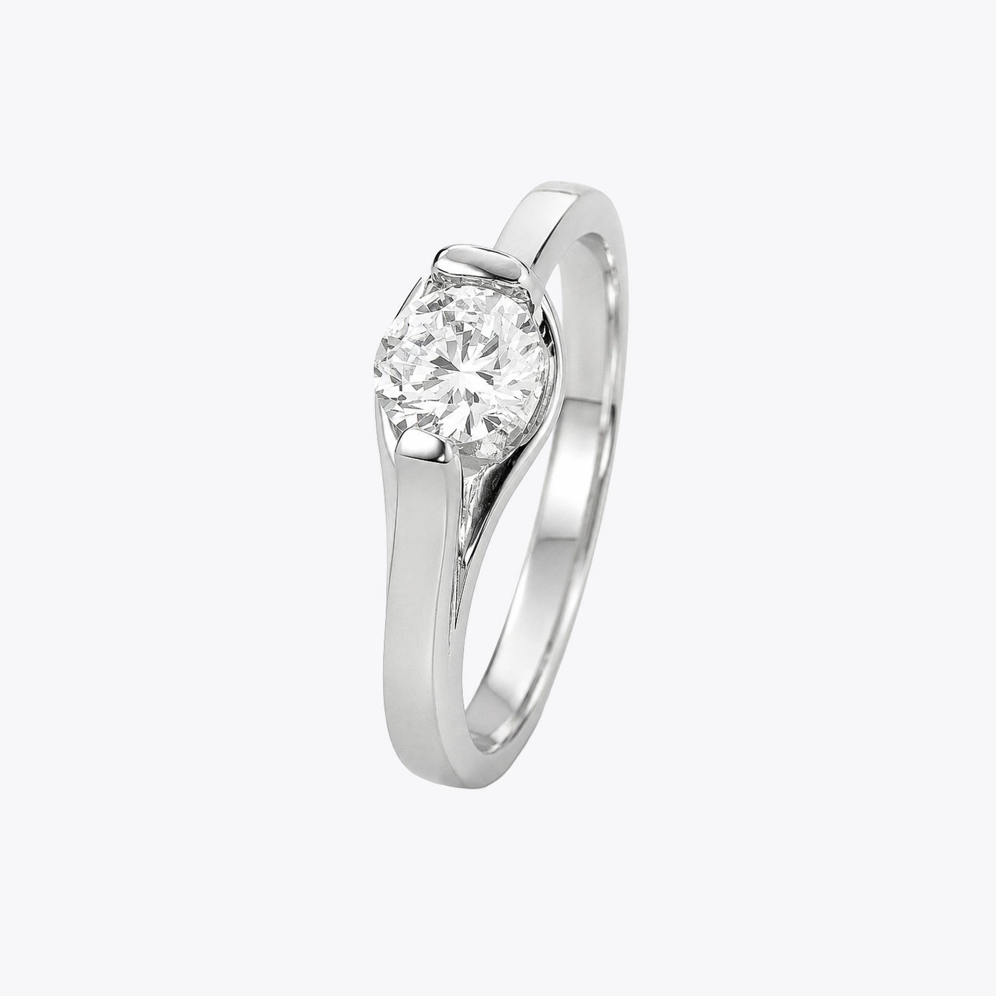 The Alencia Urban Serenade Ribbon Bypass Solitaire Ring image 2