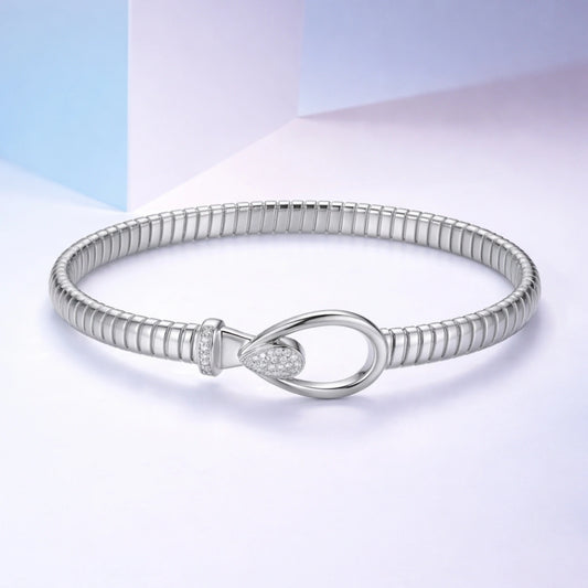 Silver Teardrop Flex Bracelet image 0