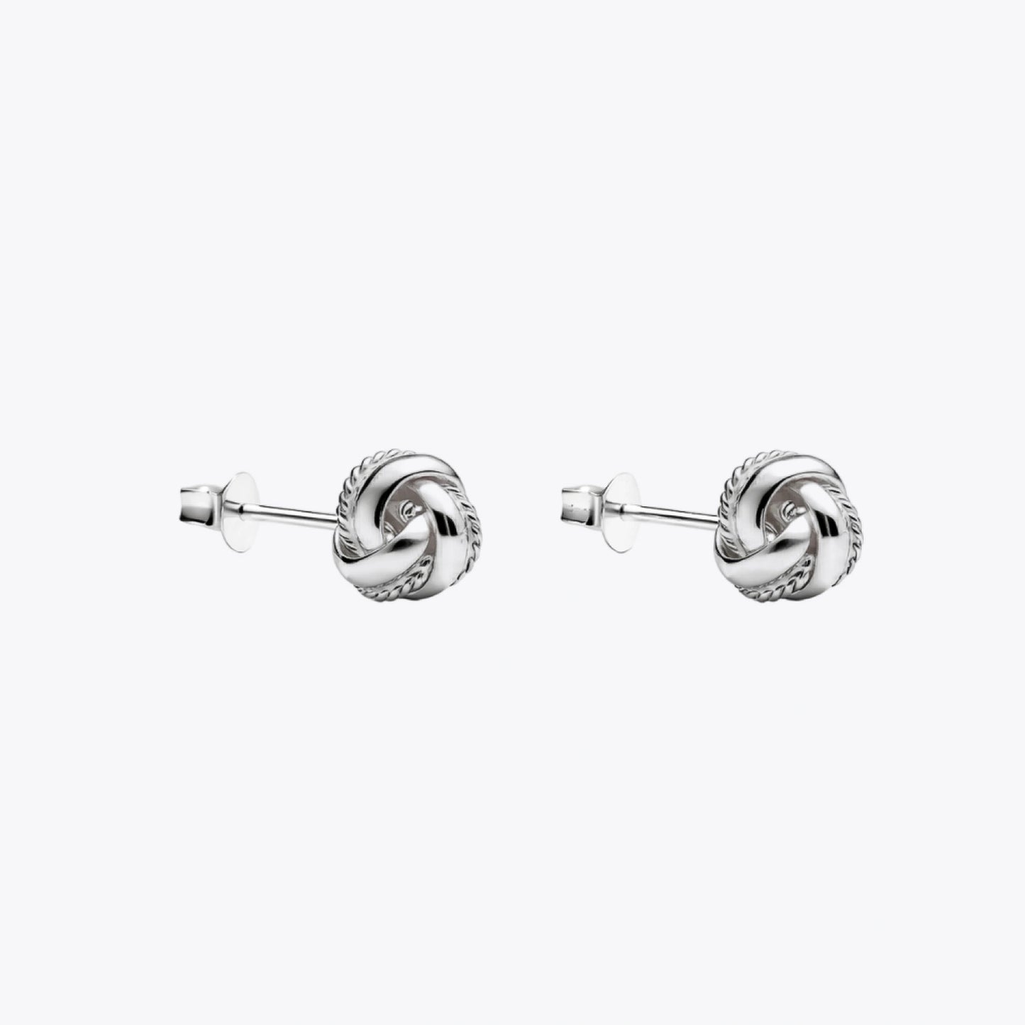 Silver Knot Stud Earrings image 2