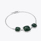 Emerald Green Square Stone Silver Bracelet image 2