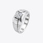 The Alencia Urban Block Solitaire Silver Ring image 2