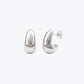 Chunky Silver Huggie Hoop Earrings image 2