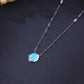 The Alencia Urban Azure Oval Enamel Necklace image 0