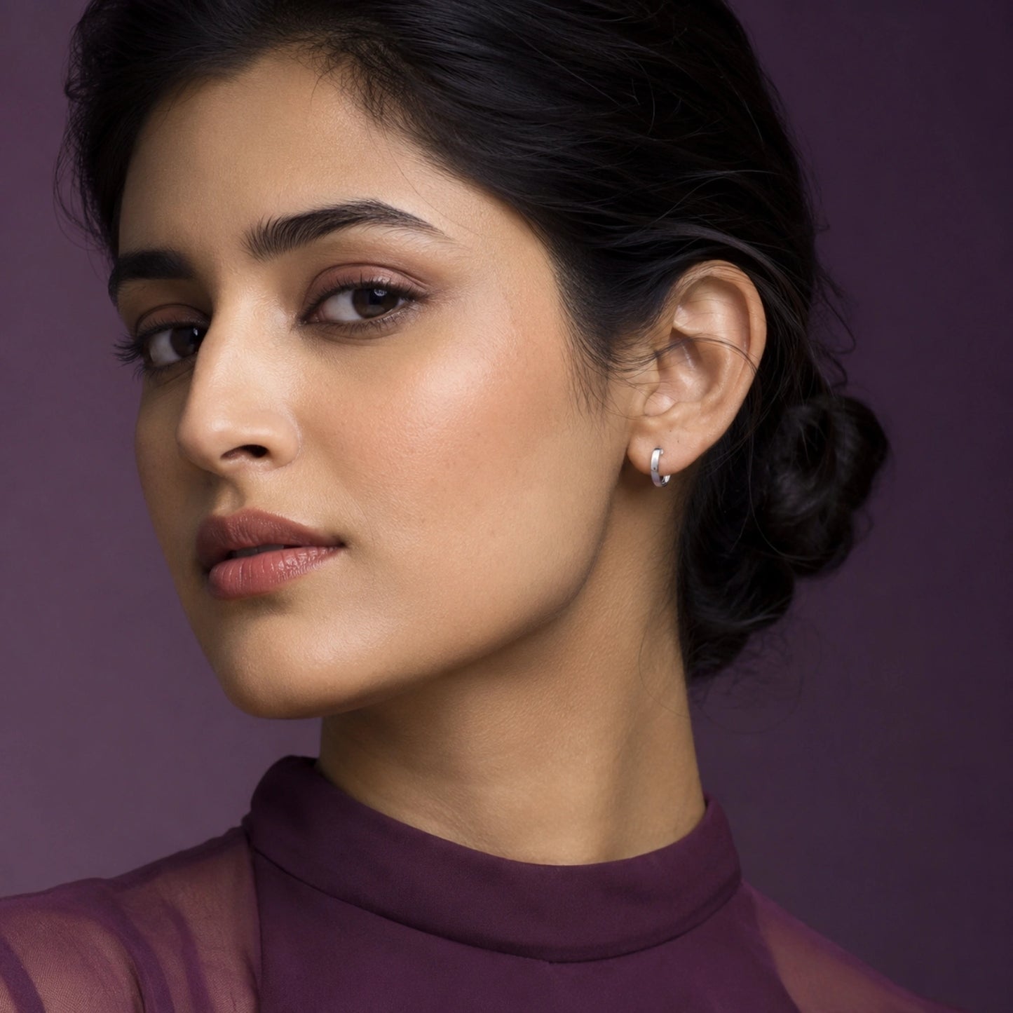 Classic Silver Hoop Earrings image 1