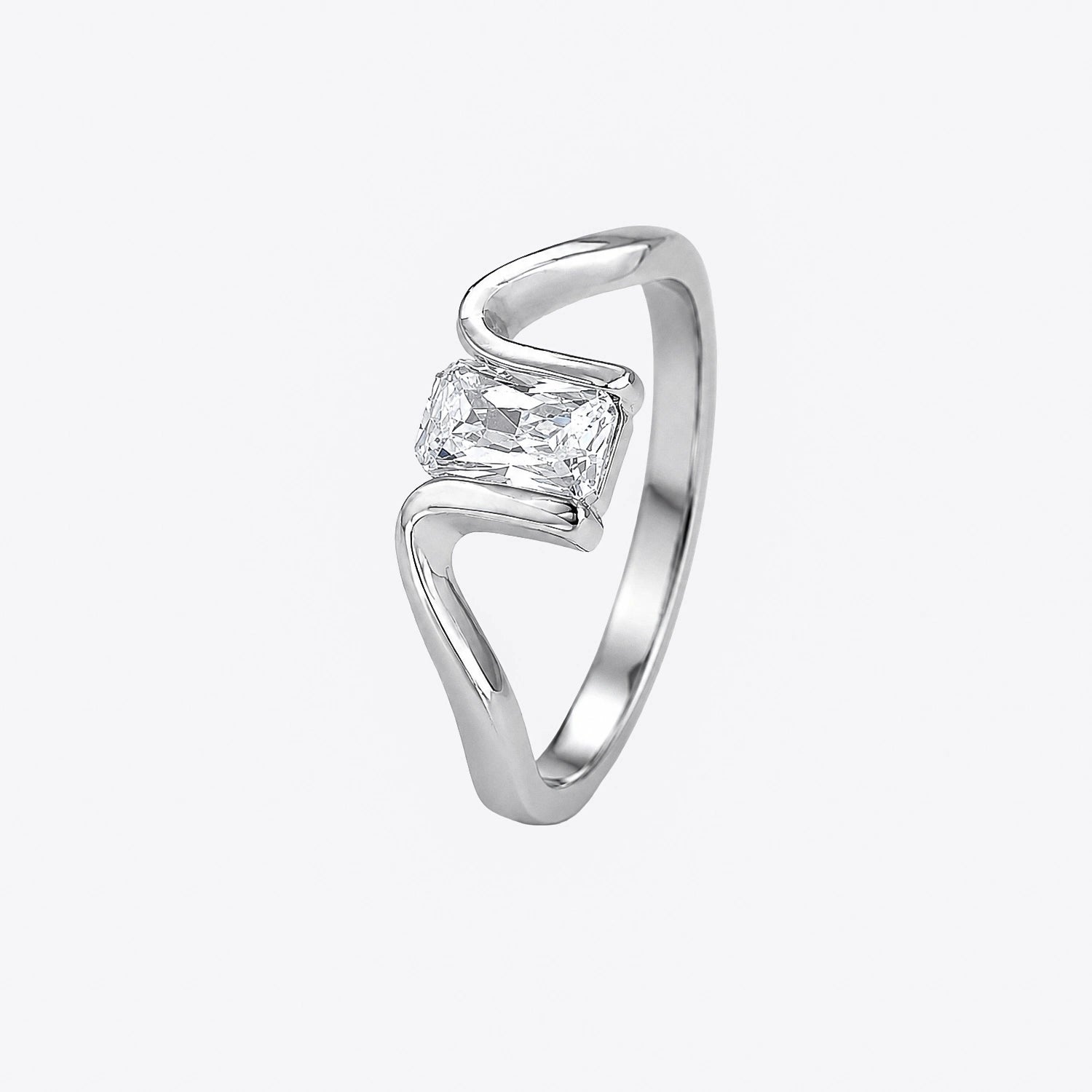 The Alencia Urban Serenade Radiant Baguette Bypass Ring image 2
