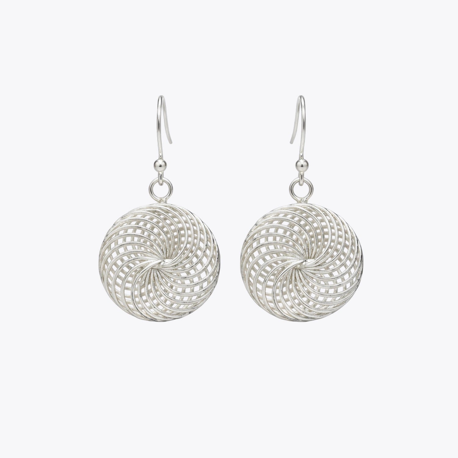 Silver Spiral Mesh Drop Earrings image 2
