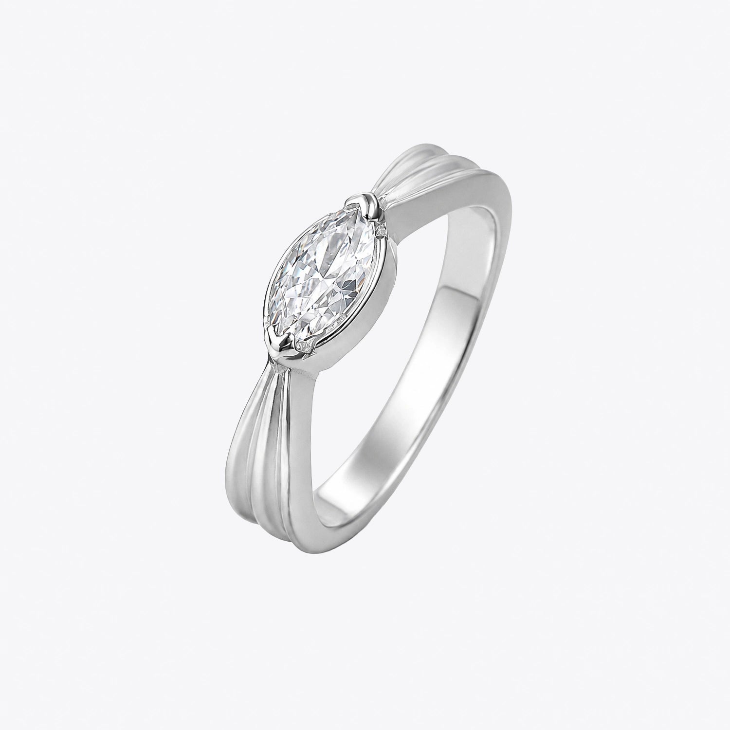 The Alencia Urban Serenade Marquise Sculptural Solitaire Ring image 2