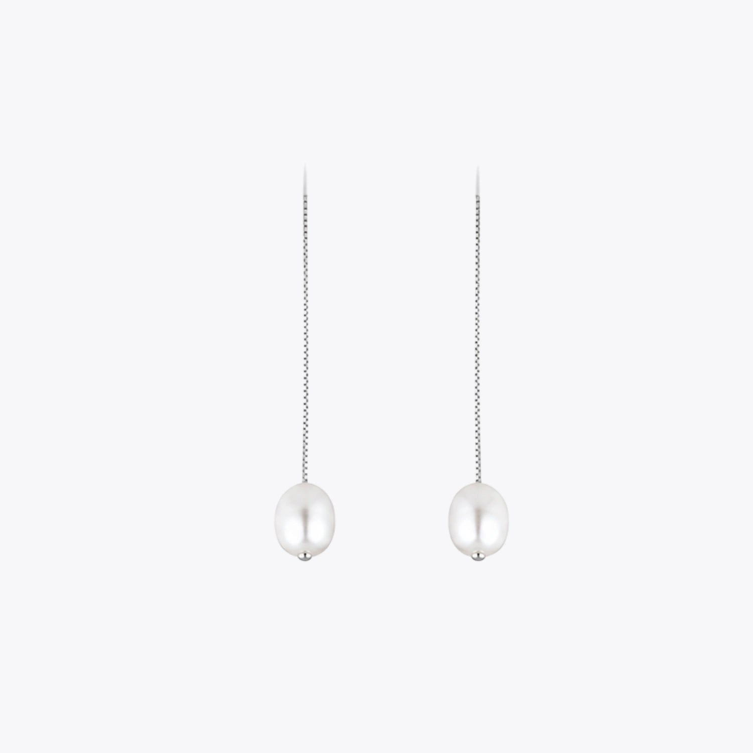 Pearl Chain Threader Earrings image 3
