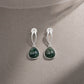 Emerald Aura Silver Drop Earrings image 0