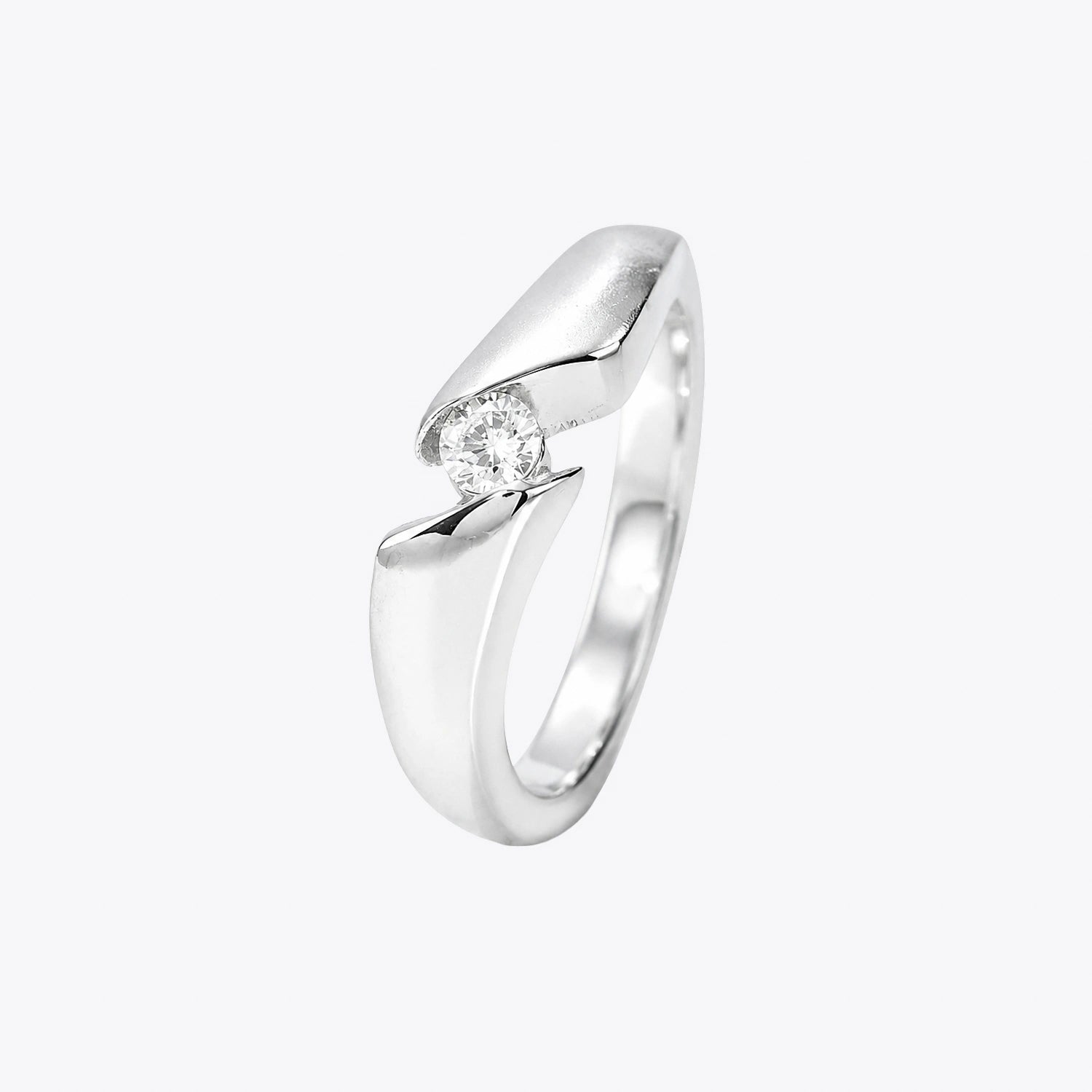 The Alencia Urban Serenade Peak Bypass Solitaire Ring image 2