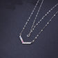 The Alencia Urban Pastel Chevron Bar Silver Necklace image 0