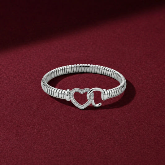 Silver Heart Charm Link Bracelet image 0
