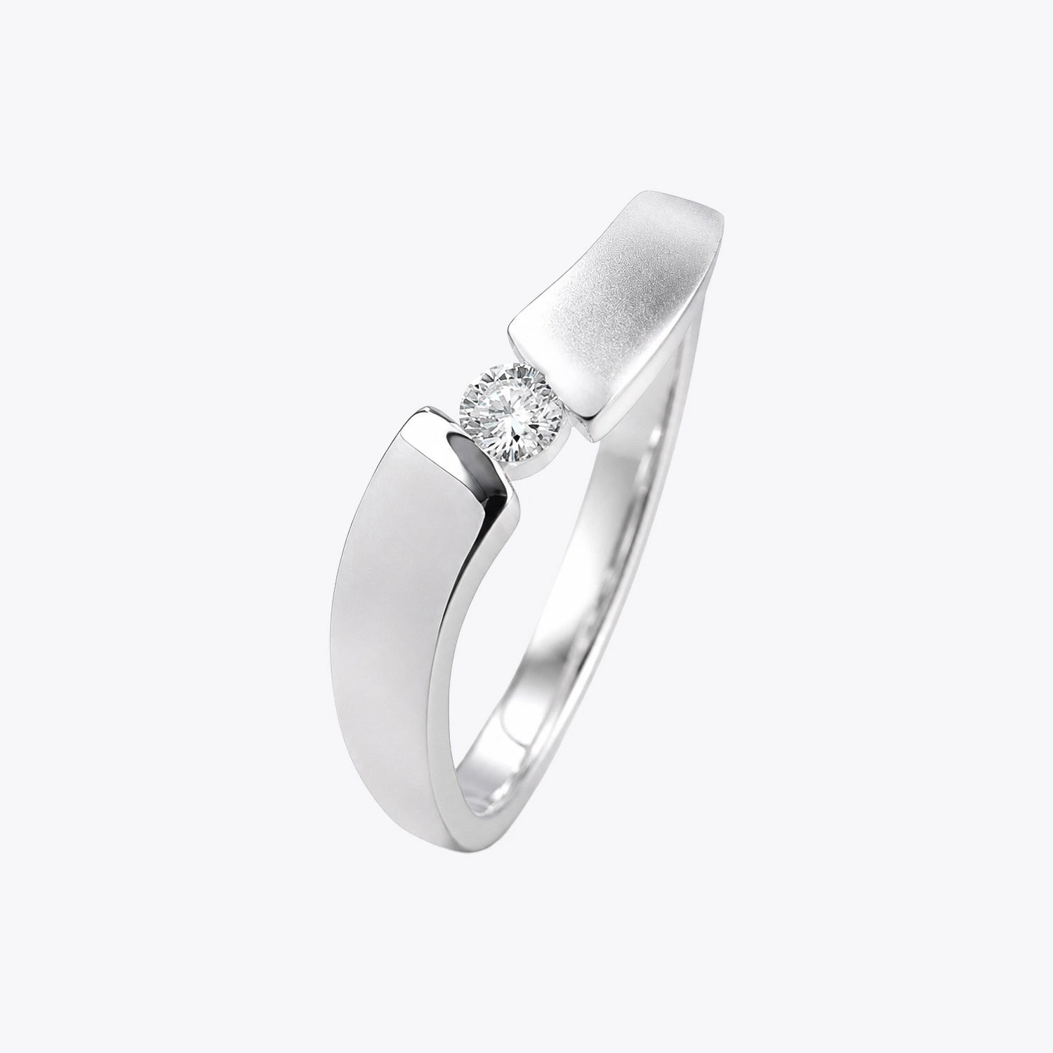 The Alencia Urban Serenade Block Bypass Solitaire Ring image 2