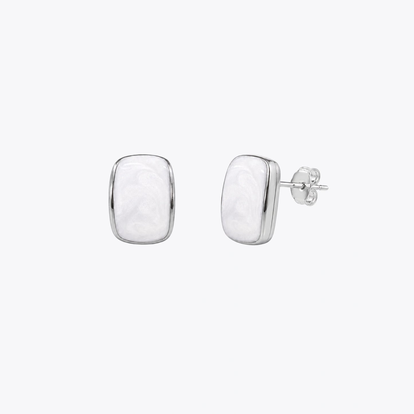Luna Pearl Square Stud Earrings image 2