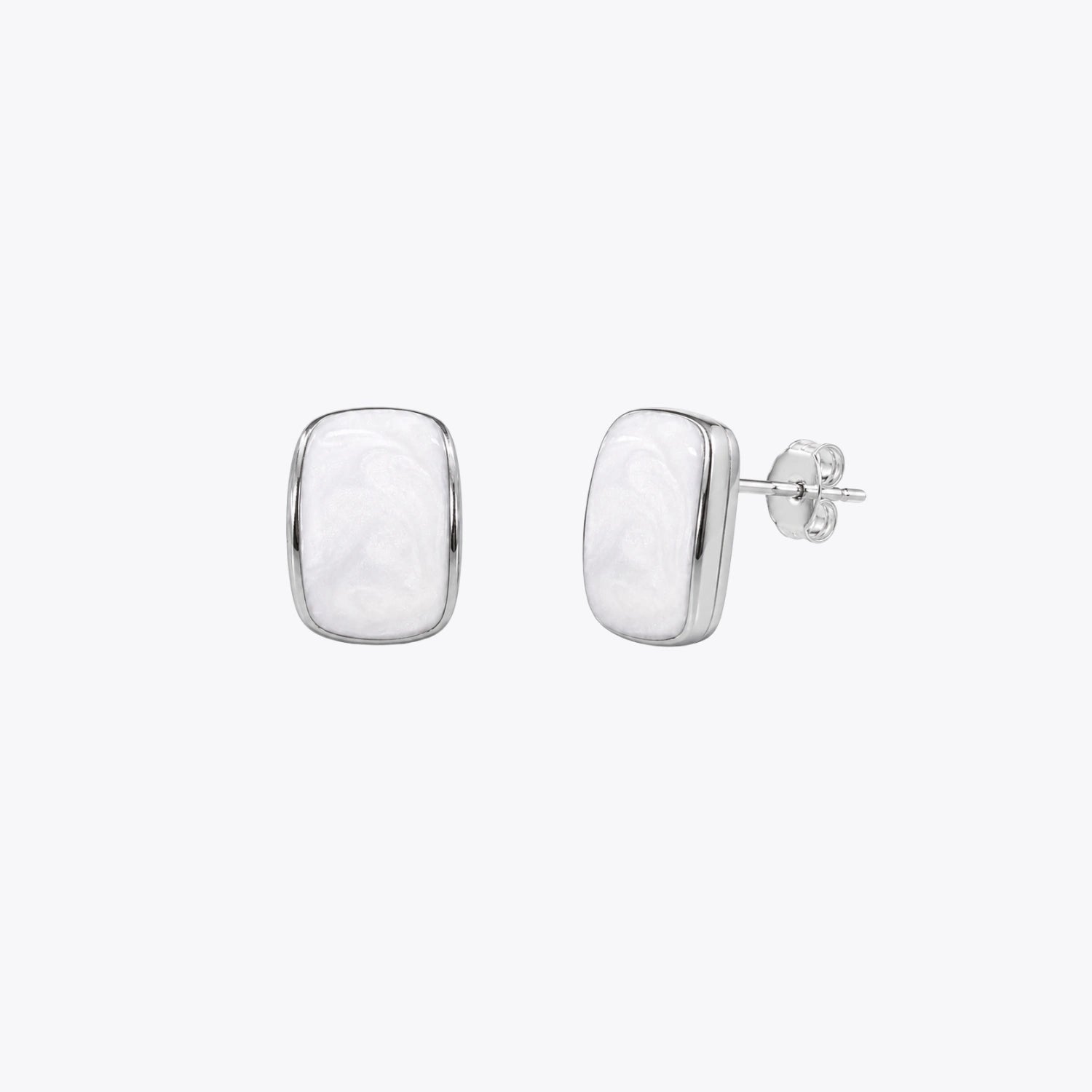 Luna Pearl Square Stud Earrings image 2