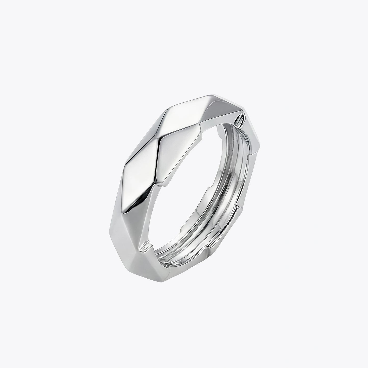Faceted Prism Silver Ring image 2