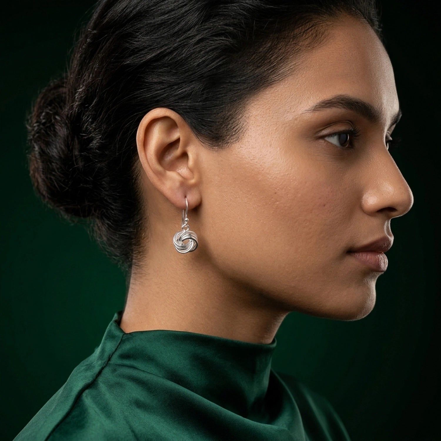 Silver Infinity Knot Drop Earrings image 1