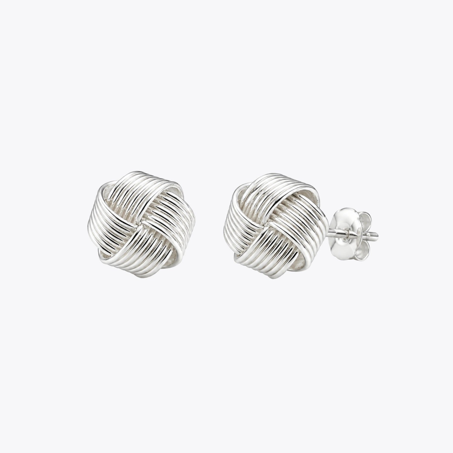 Silver Knot Stud Earrings image 2
