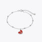 Red Heart Charm Silver Bracelet image 2
