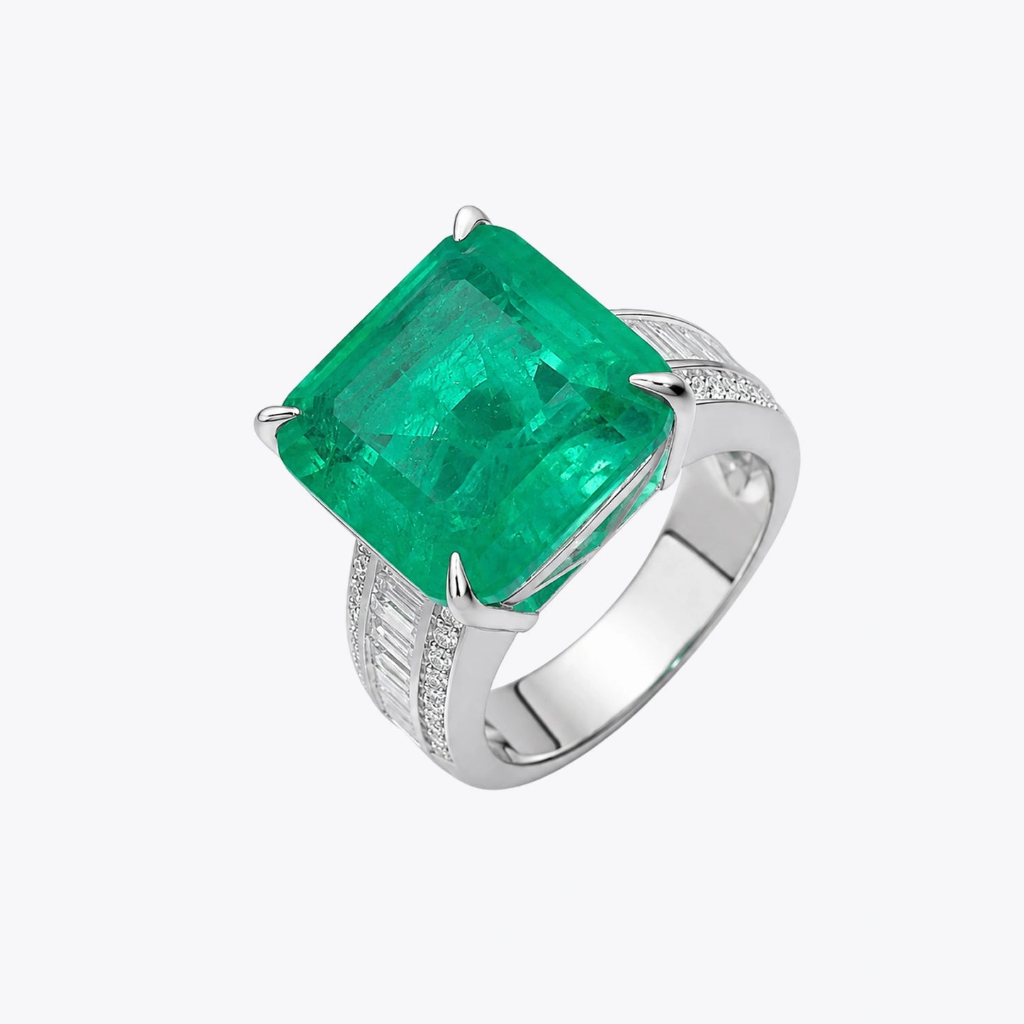The Alencia Imperial Grandeur Emerald & Diamond Cocktail Ring image 2