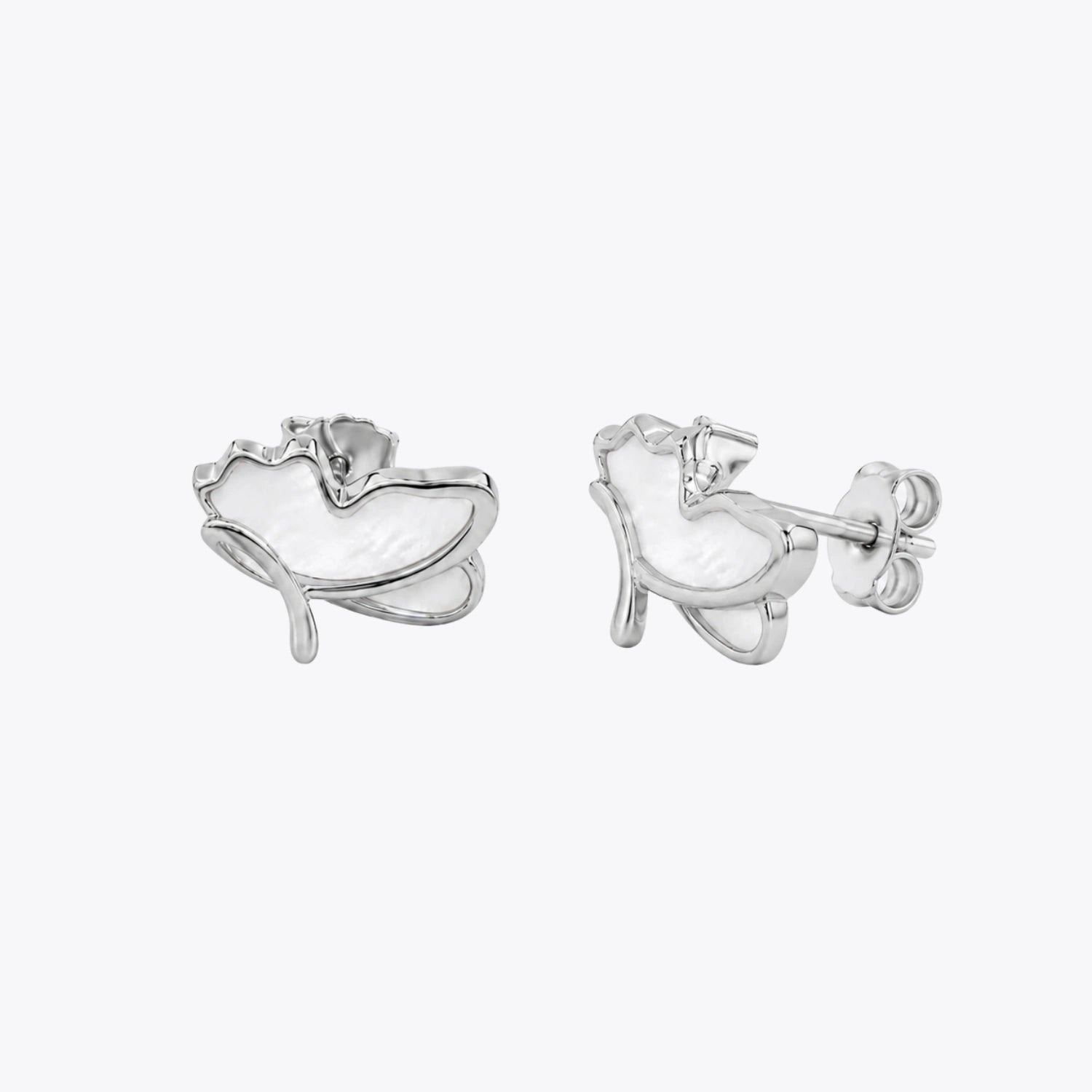 Butterfly Silver Stud Earrings image 2