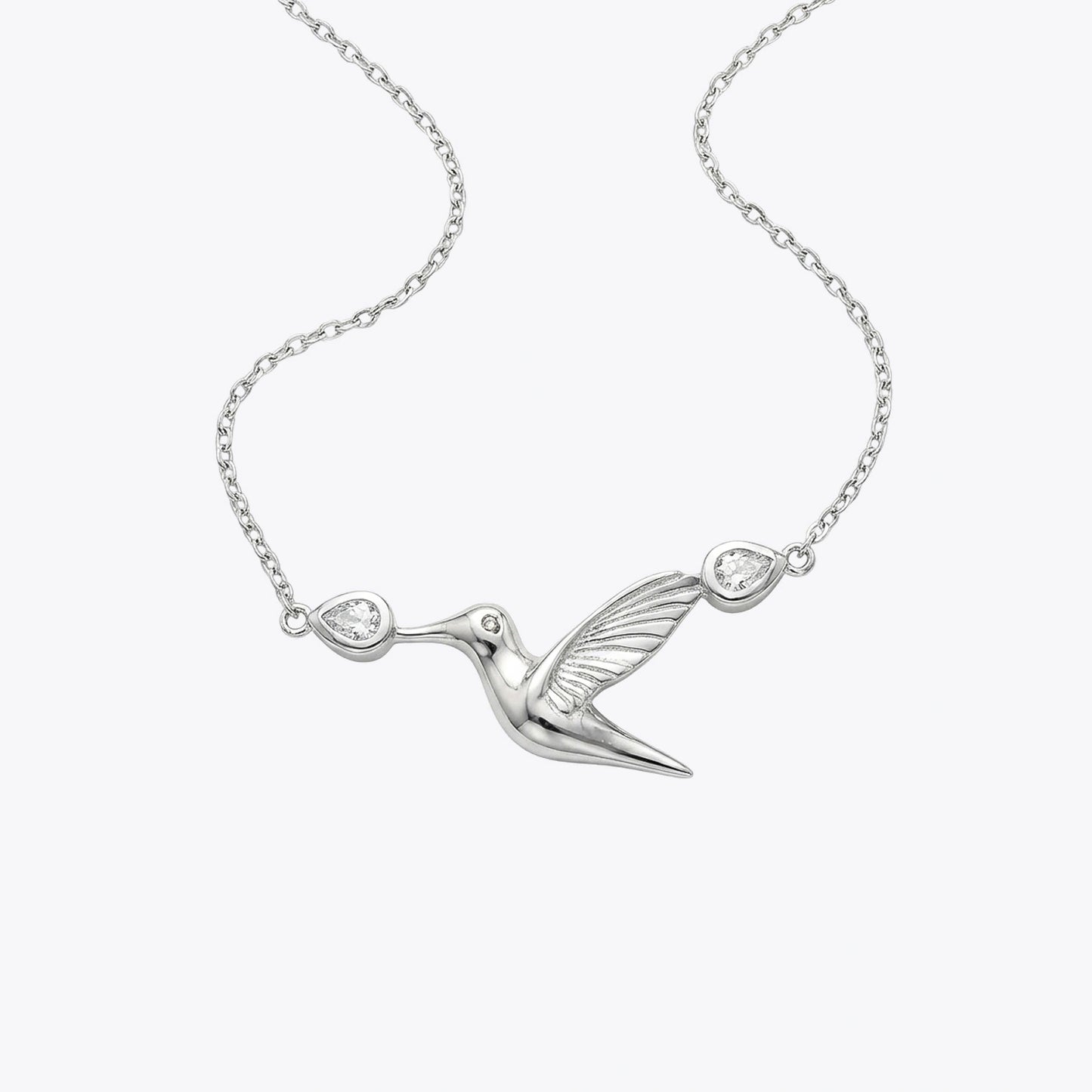 Silver Hummingbird Grace Necklace image 2