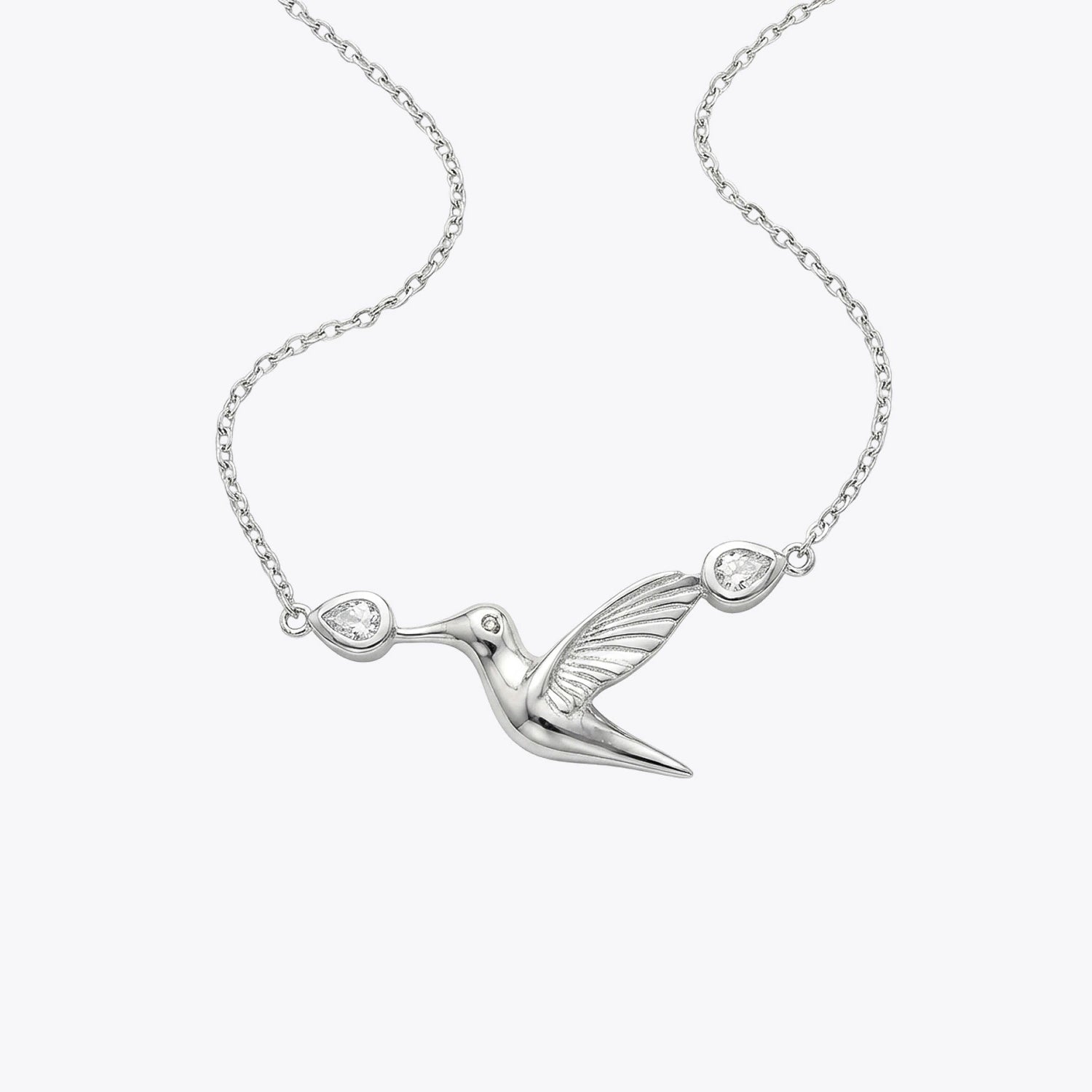 Silver Hummingbird Grace Necklace image 2