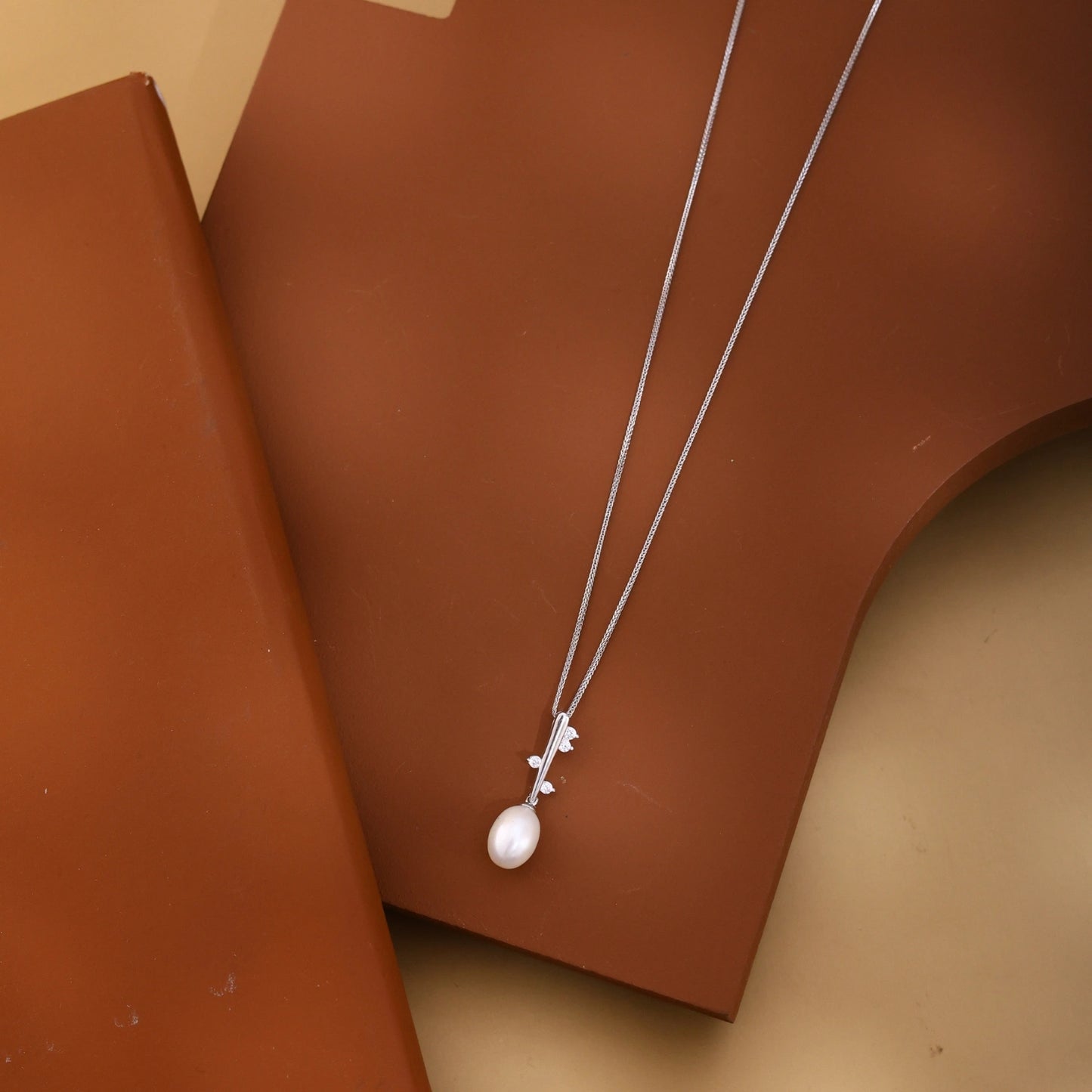 Pearl Bloom Silver Pendant Necklace image 0