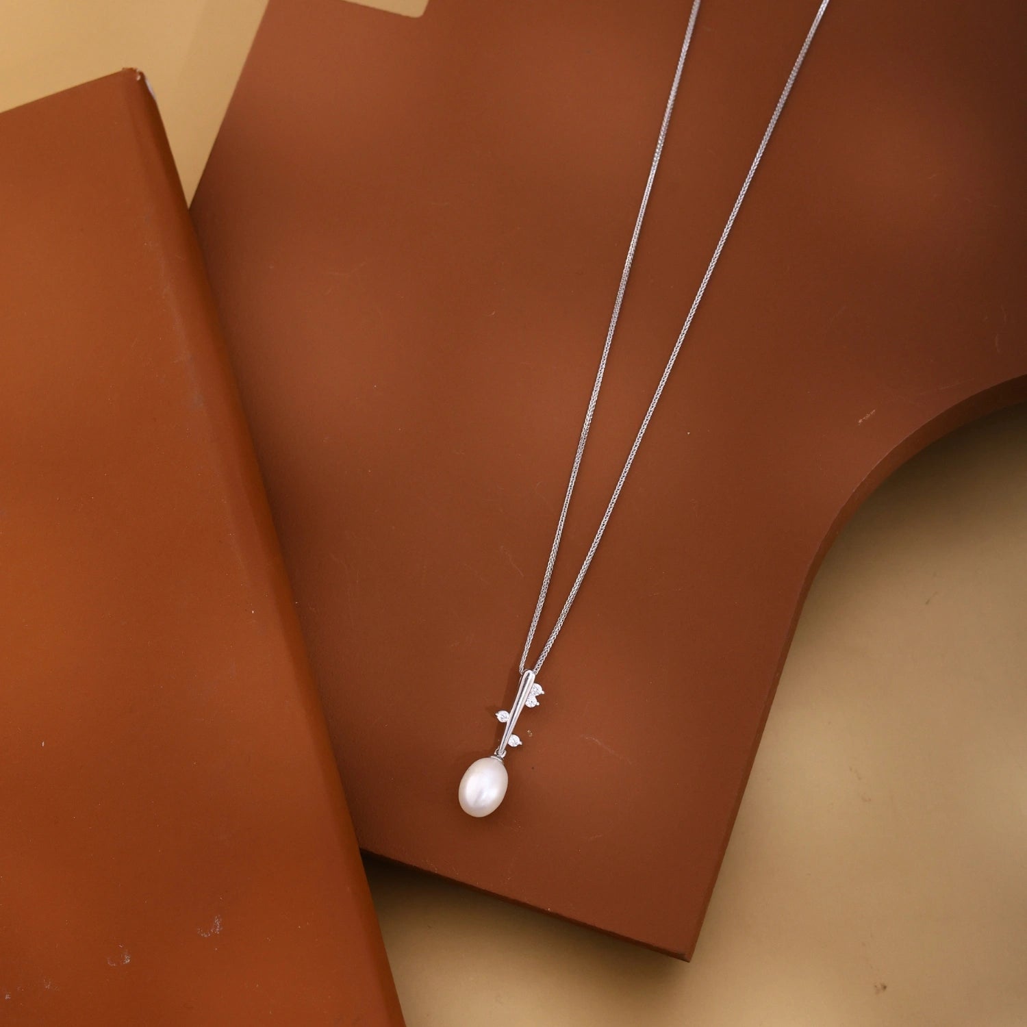 Pearl Bloom Silver Pendant Necklace image 0