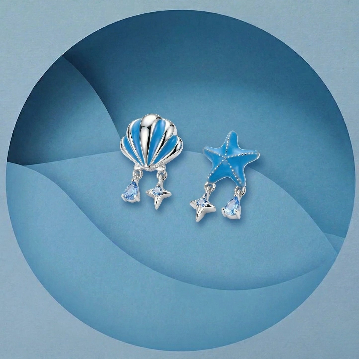 Ocean Charm Shell &amp; Starfish Earrings image 0