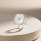 Mother of Pearl Square Silver Ring image 0