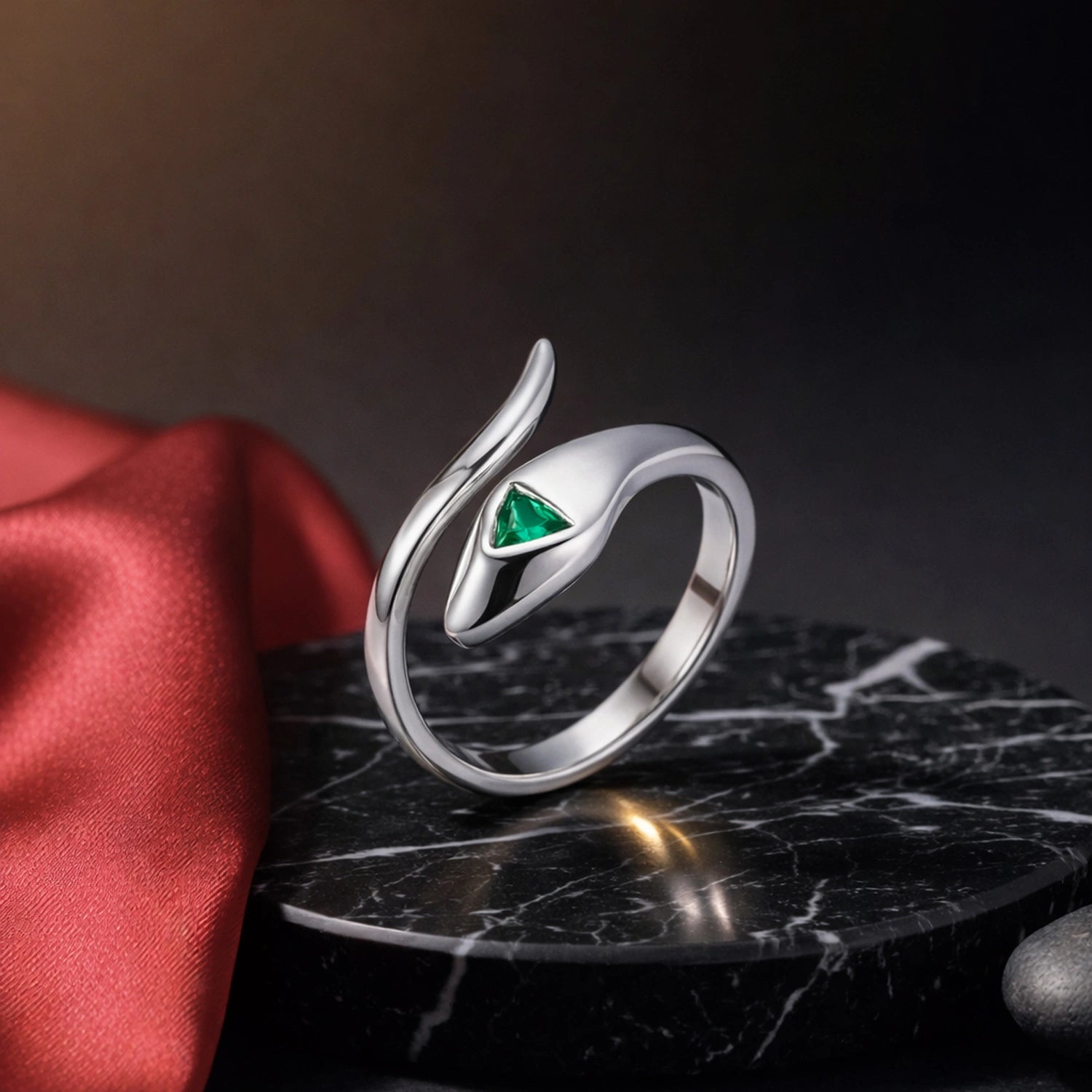 Emerald Serpent Wrap Ring image 0
