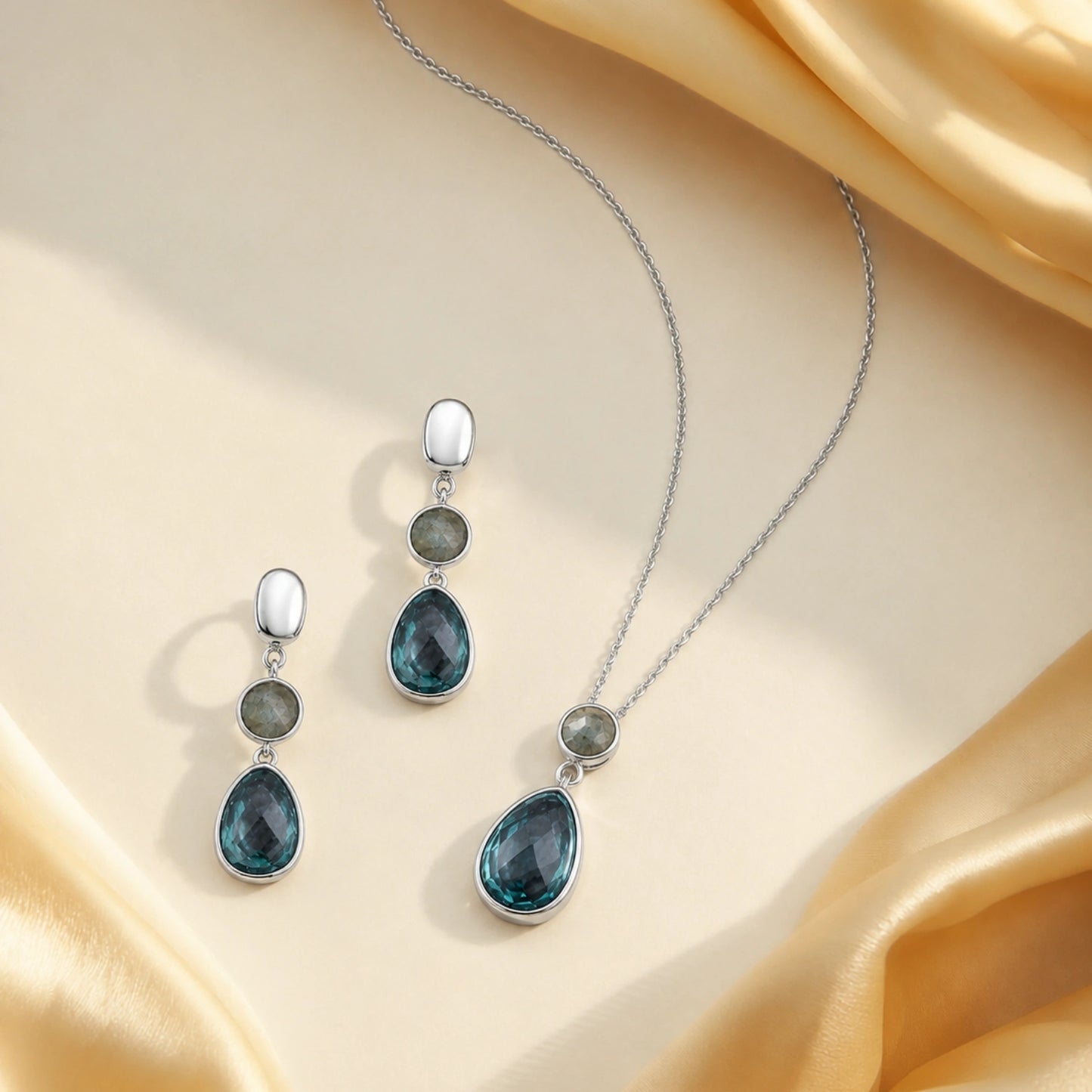 Sky Blue &amp; Sunshine Drop Silver Set image 0