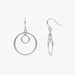 Silver Double Circle Drop Earrings image 2