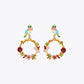 Enchanted Bird Garden Hoop Earrings image 2