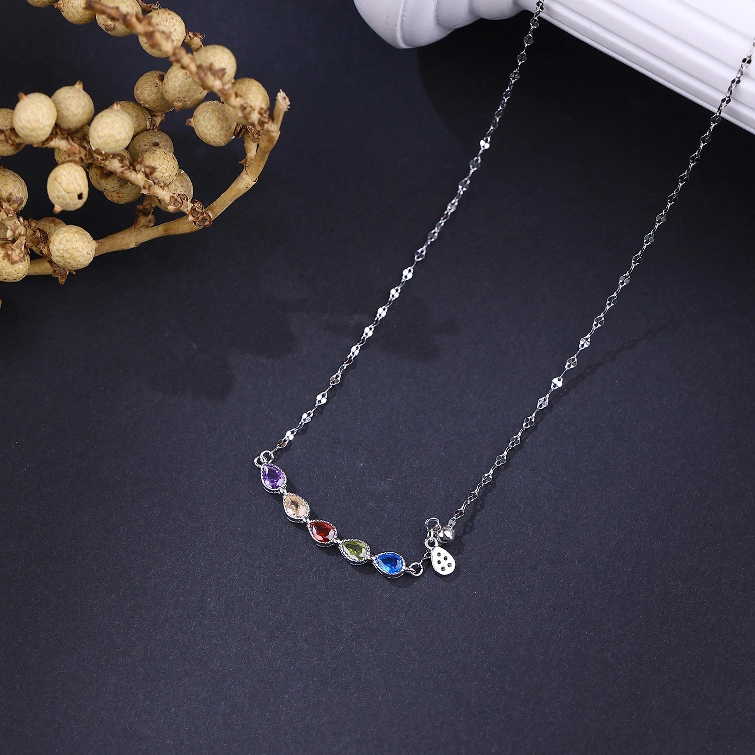 The Alencia Urban Rainbow Prism Station Necklace image 0