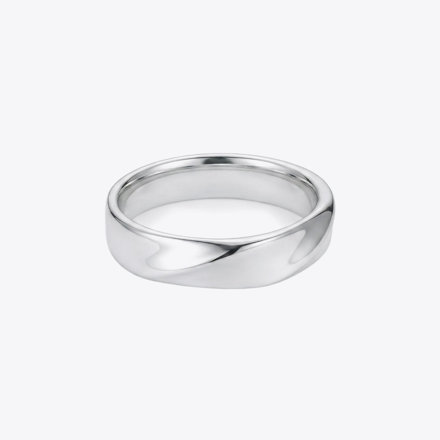 Classic Fluid Silver Band Ring image 2