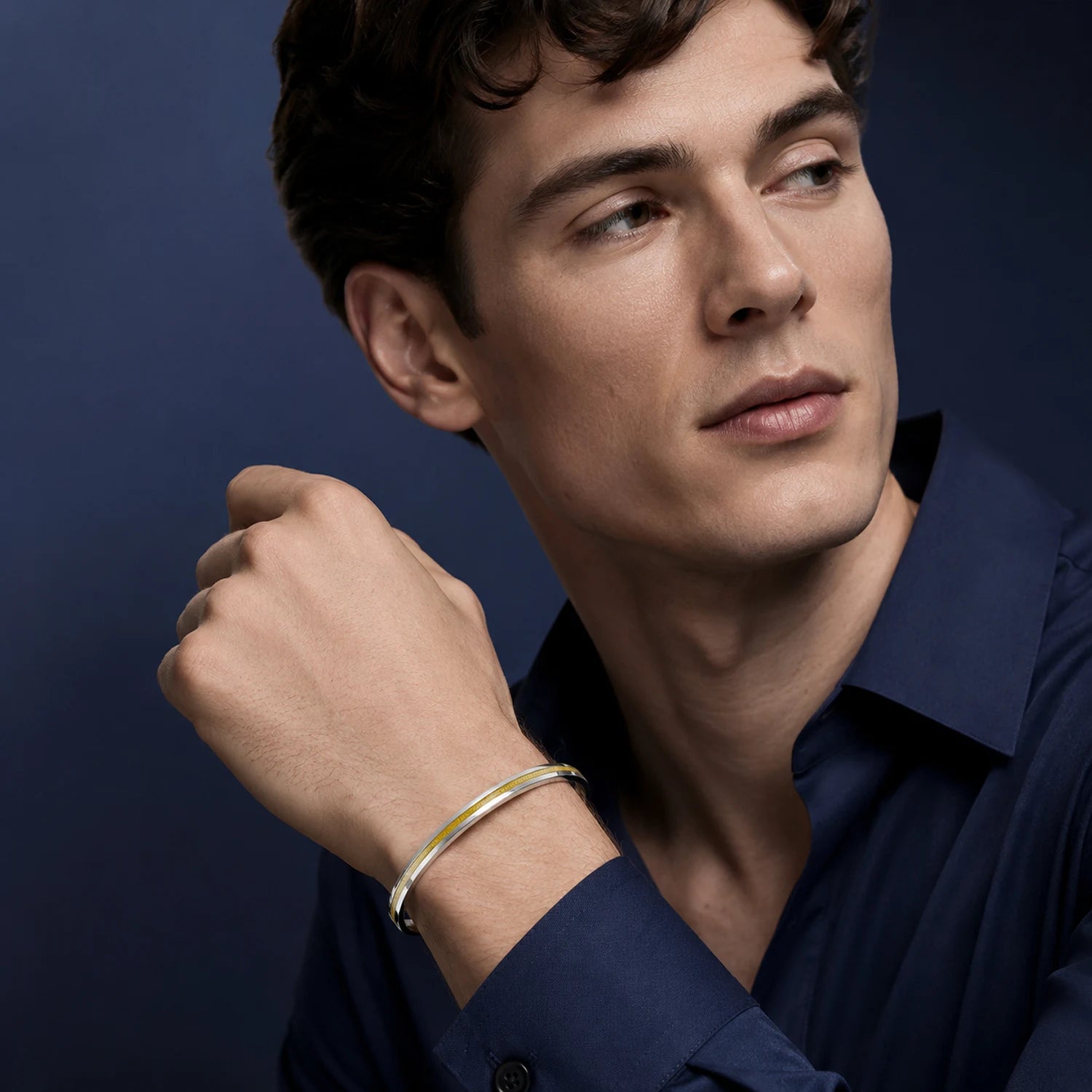 The Alencia Urban Glitter Dual-Tone Bangle image 1