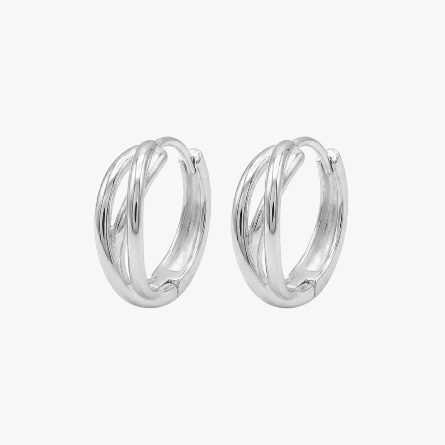Silver Twisted Hoop Earrings image 2