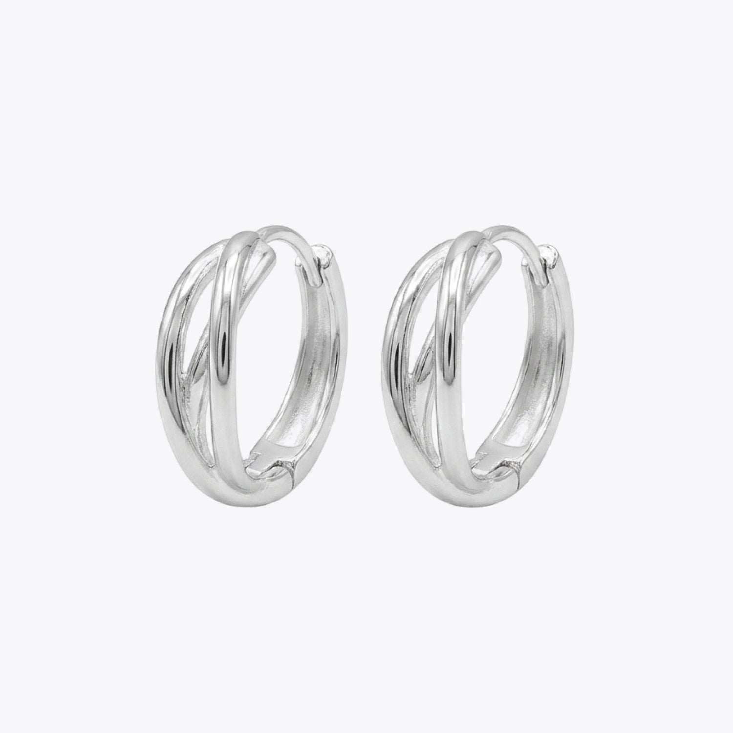 Silver Twisted Hoop Earrings image 2