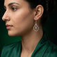 Twisted Silver Floral Drop Earrings image 1
