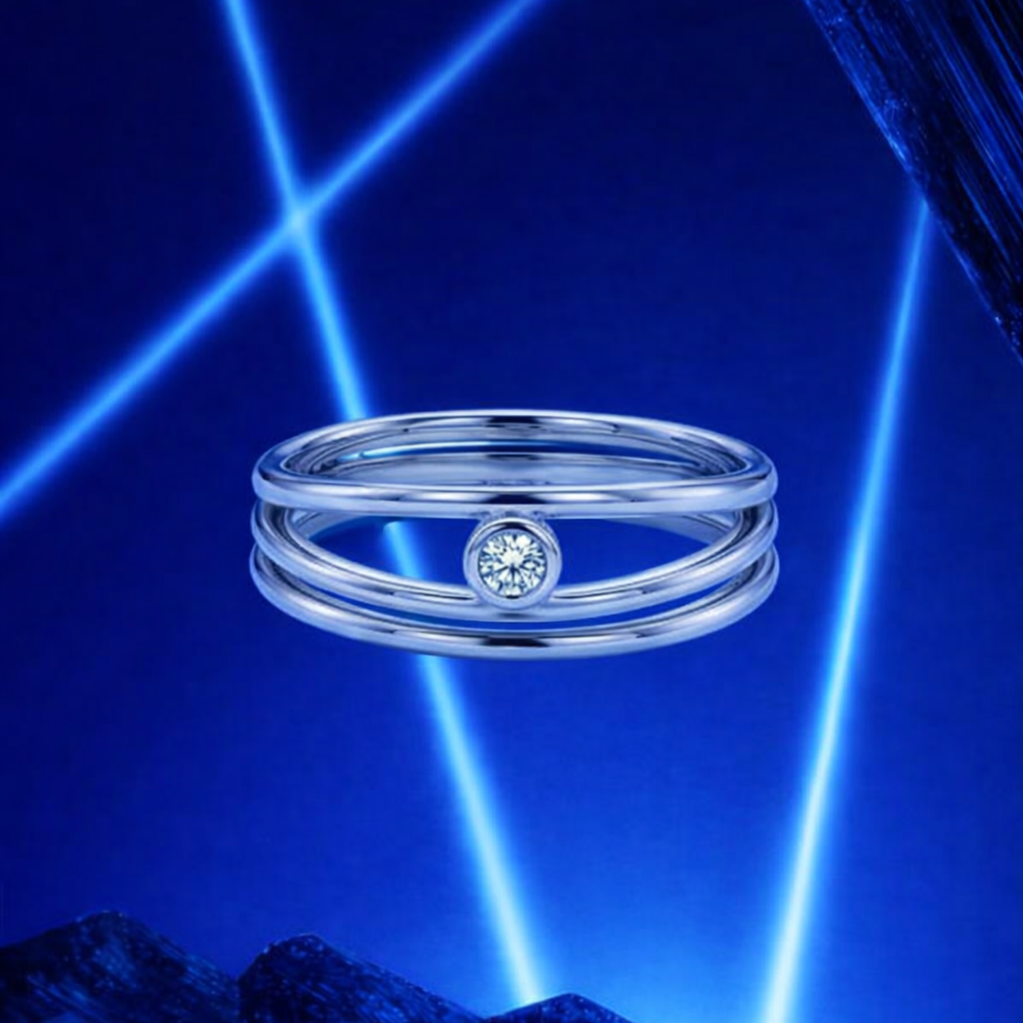 Luna Orbit Silver Statement Ring image 0
