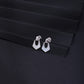Geometric Shield Silver Drop Earrings image 0