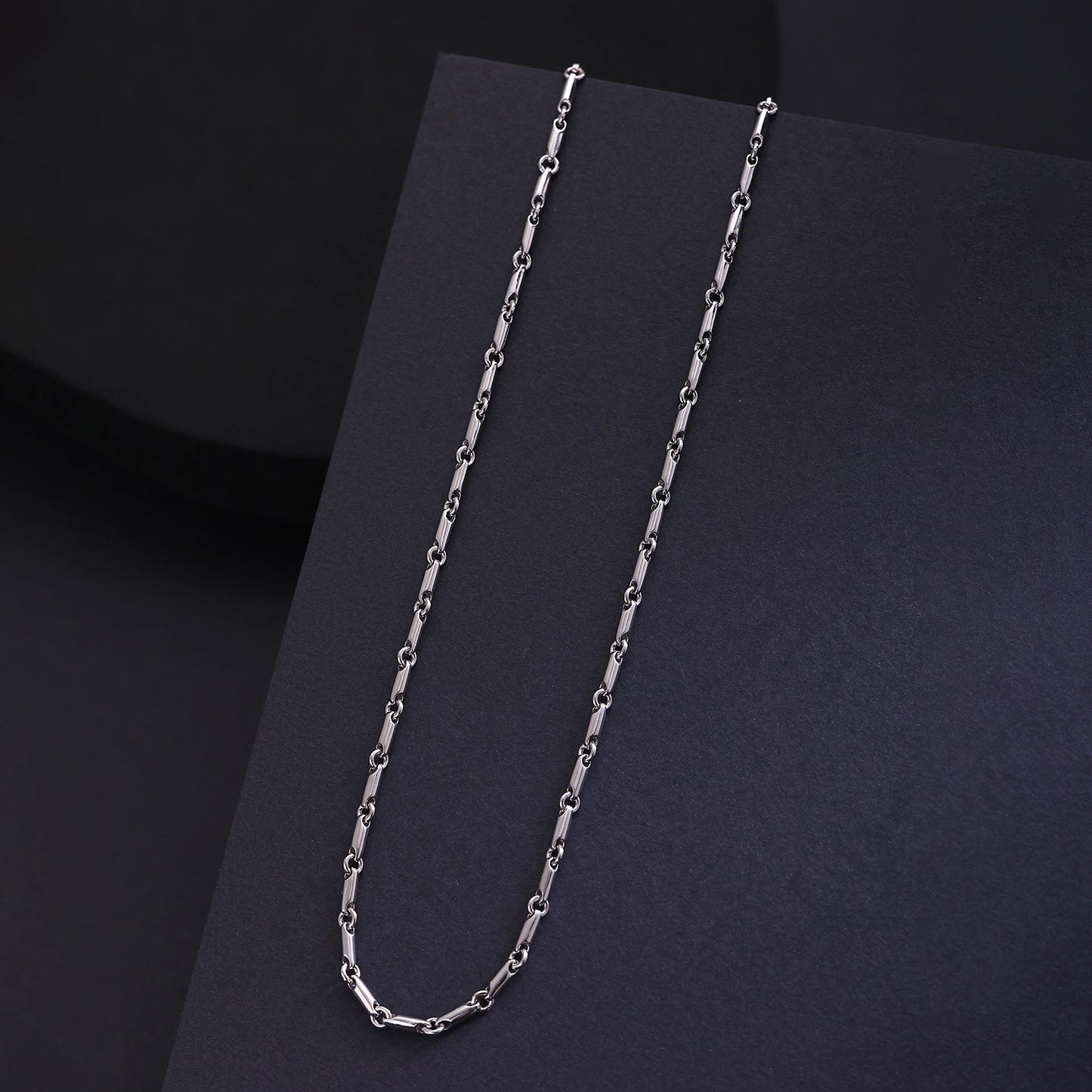 Alencia Modern Bar Link Silver Chain image 0