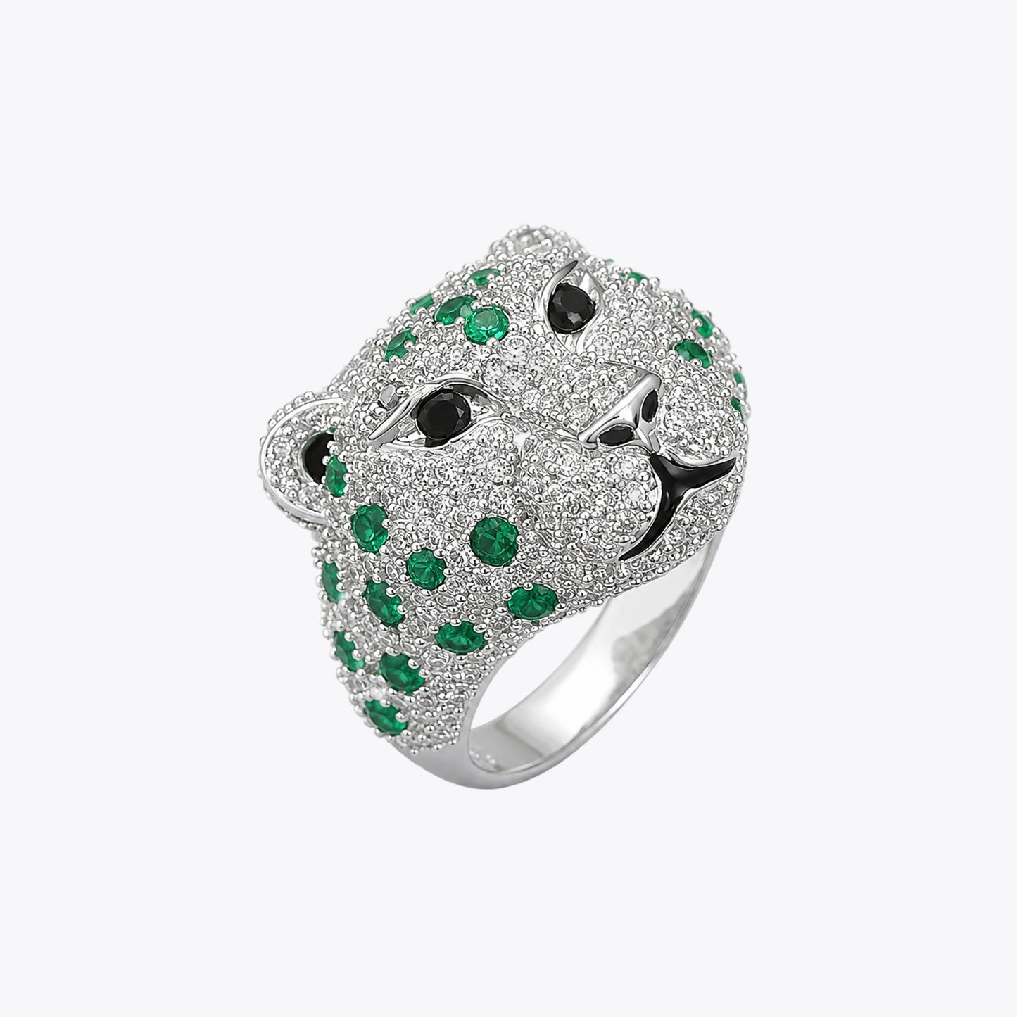 The Alencia Majestic Emerald-Spotted Panther Statement Ring image 2
